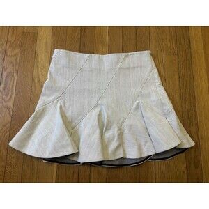 Derek Lam 10 Crosby Mini Skirt Flounce Denim Blue Grey Light Size 6
